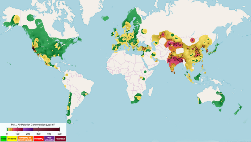 Global air quality data for Friday shows that California has the worst air on Earth.